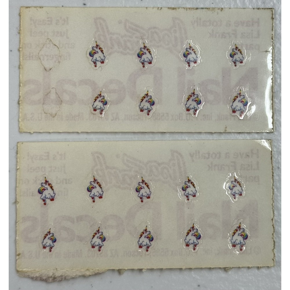 18 Vintage 1980's Lisa Frank Nail Decals Unicorns Never Used Stickers
